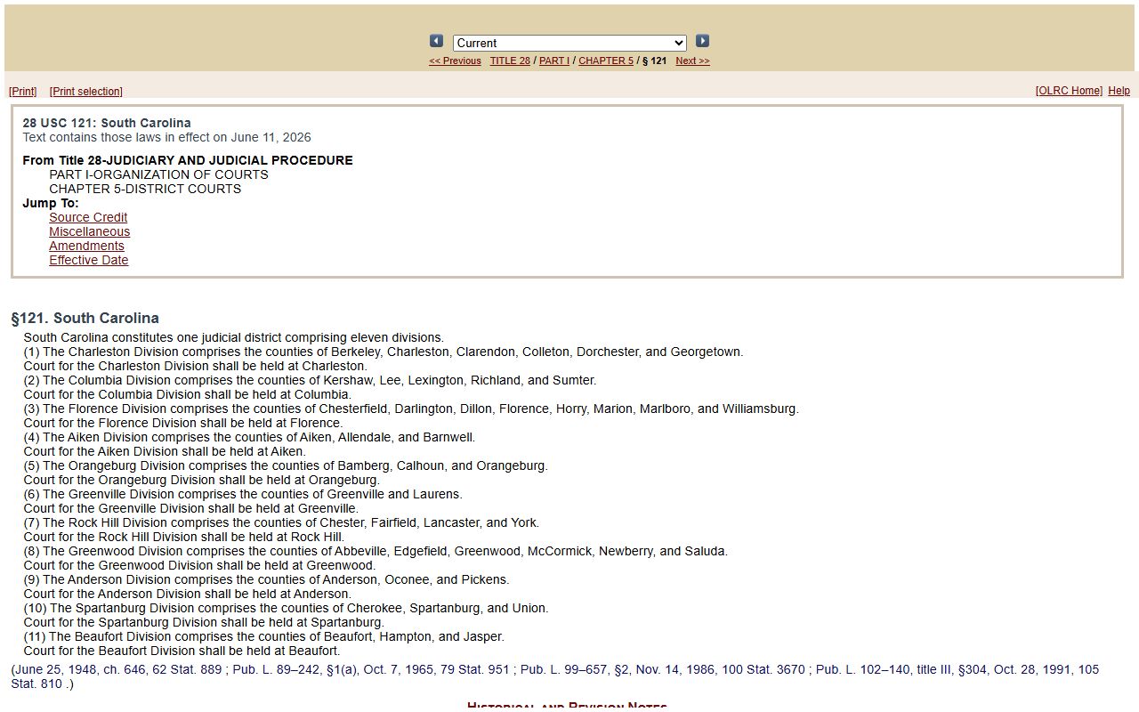 Clarendon County Circuit Court federal division reference