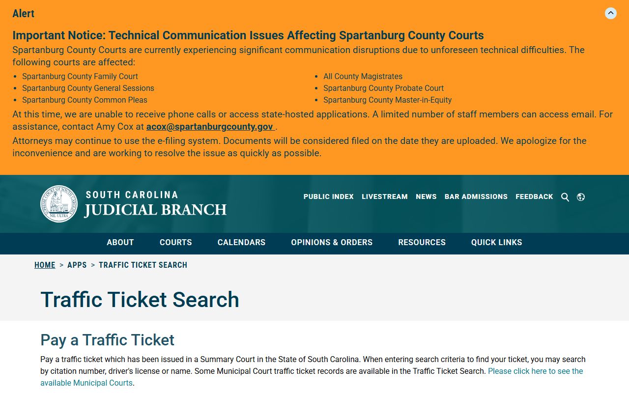 Clarendon County court records traffic ticket search