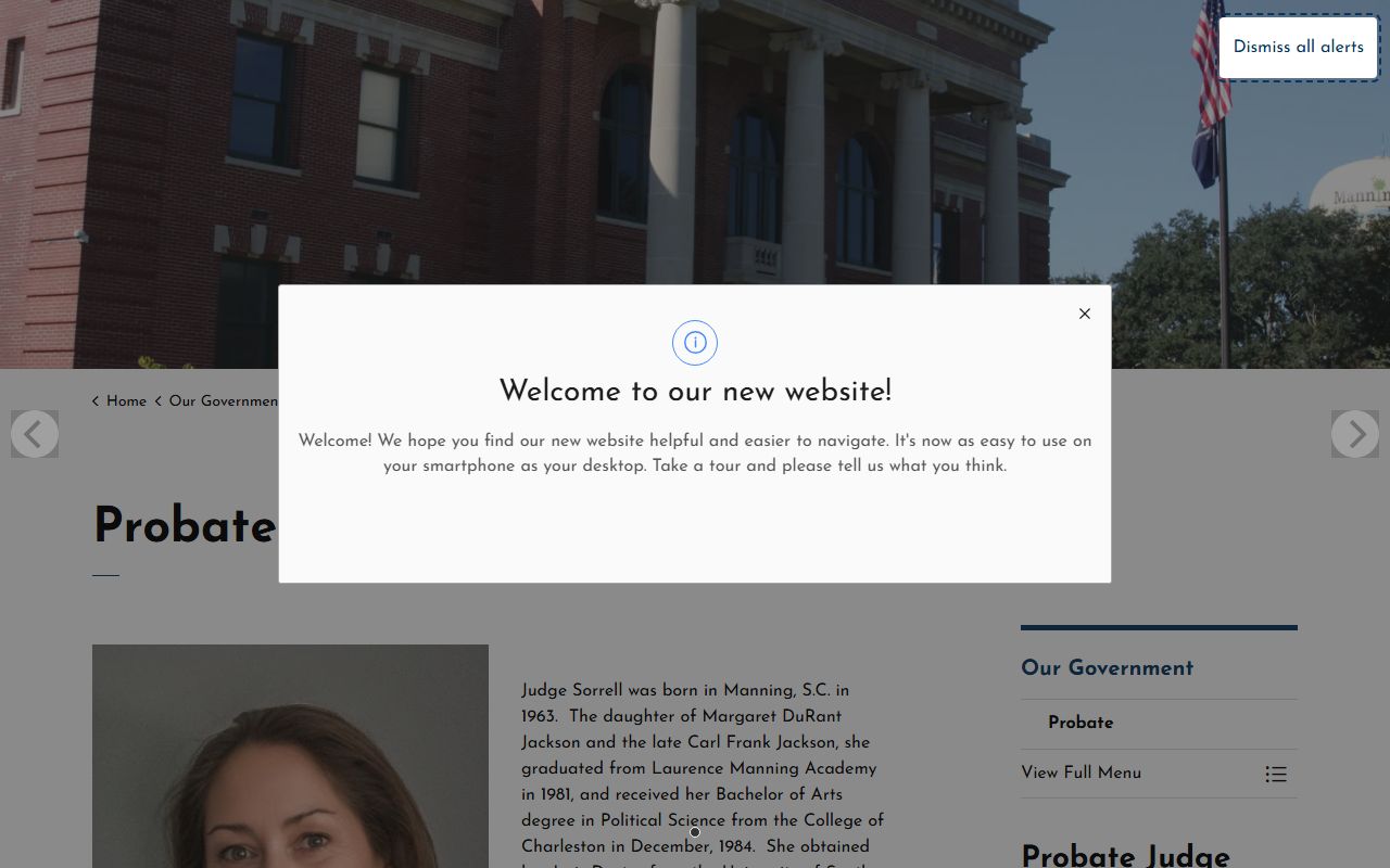 Clarendon County court records probate court page